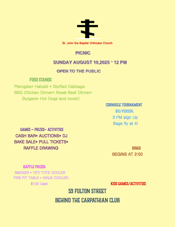 St. John the Baptist Orthodox Church Annual Picnic