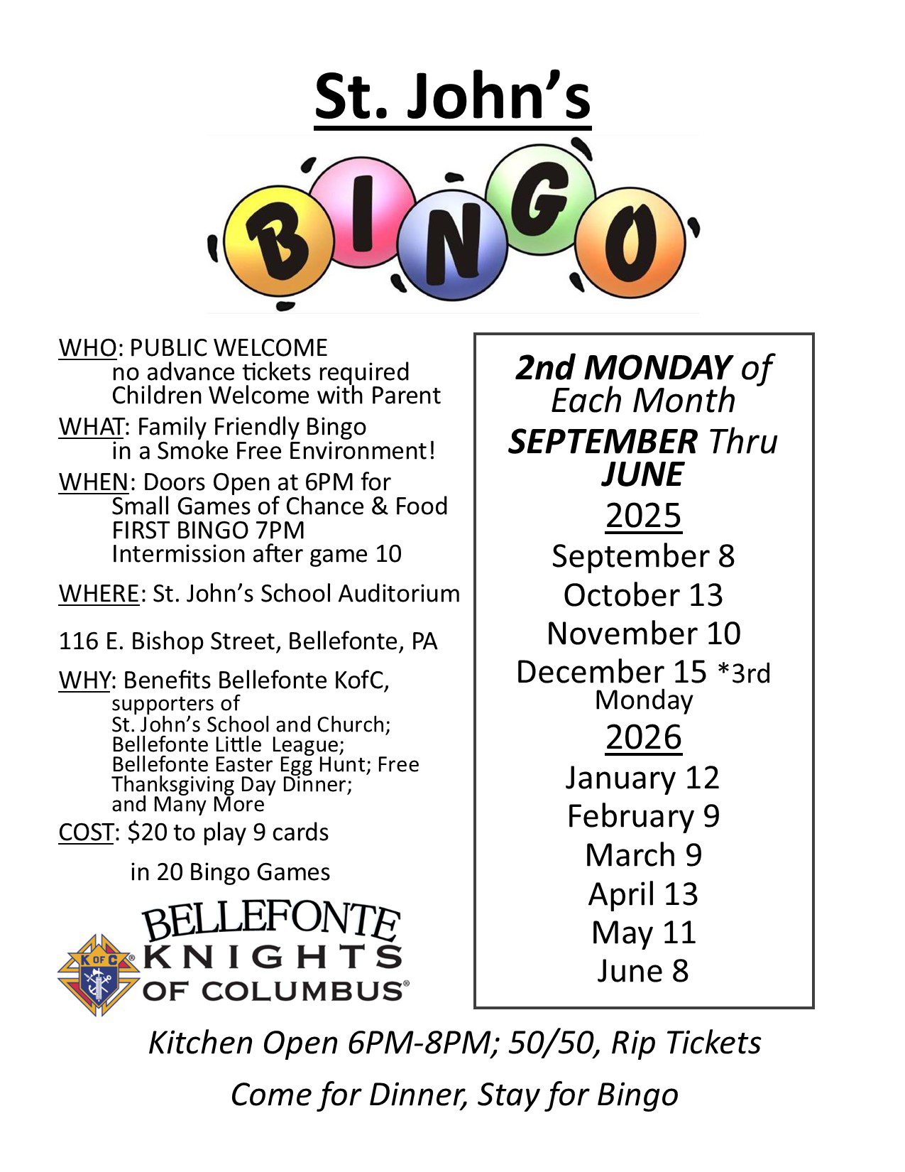 Bellefonte Cash Bingo