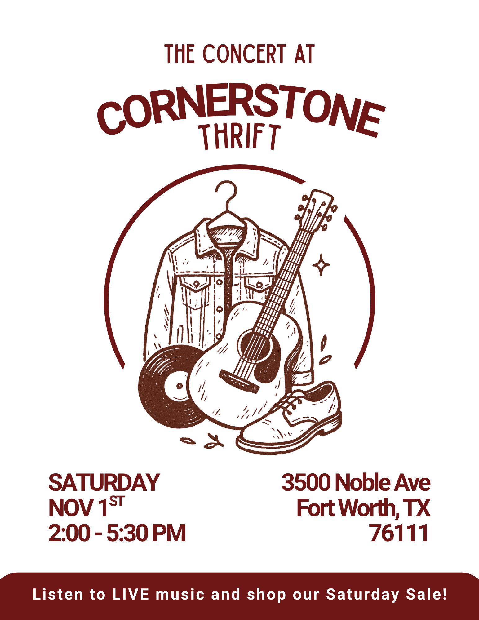 The Concert at Cornerstone Thrift with Headliner folk band, The Riverside!