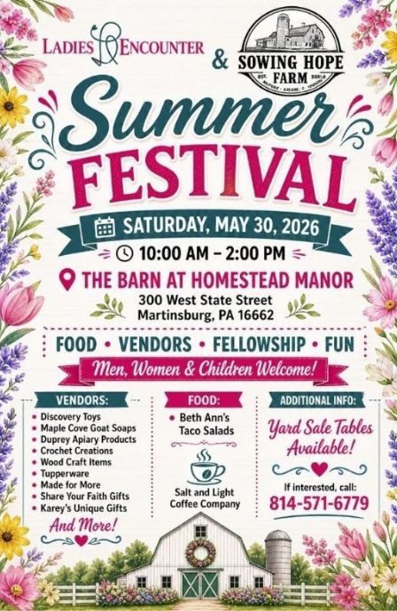 Ladies Encounter & Sowing Hope Farm Summer Festival