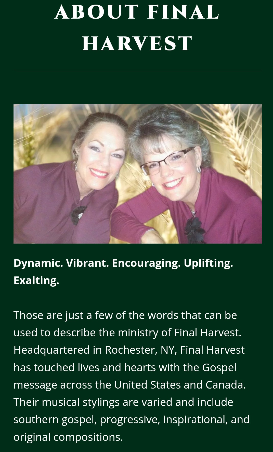 Final Harvest concert
