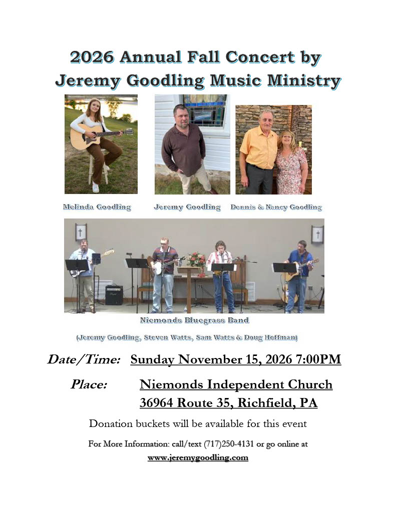 Jeremy Goodling Music Ministry 2026 Annual Fall Concert